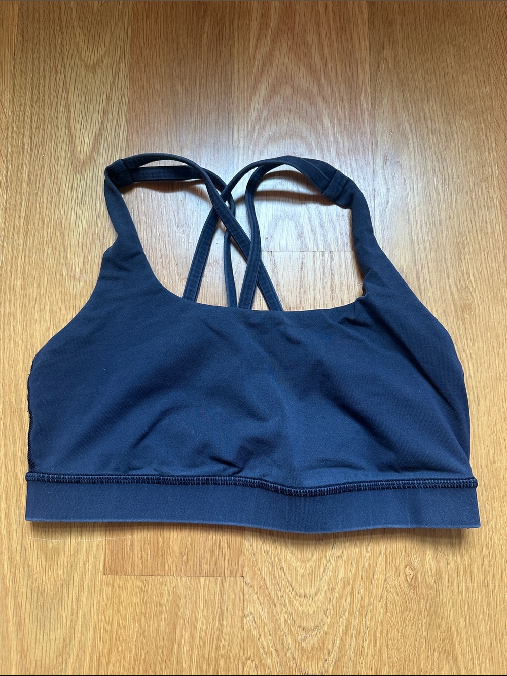 Women's Black Strappy Sports Bra